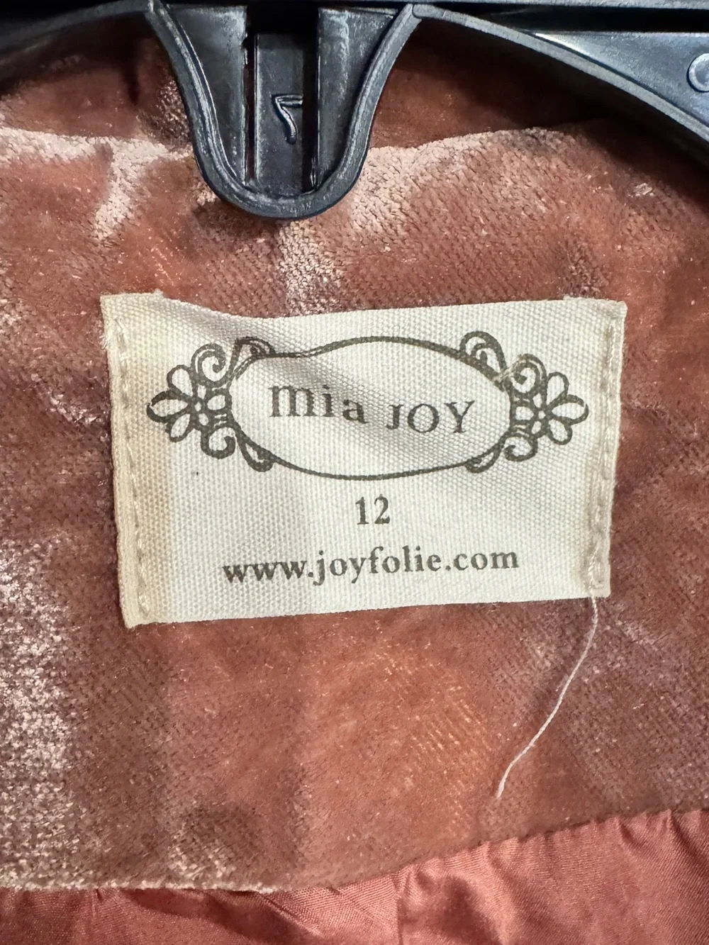 Joyfolie Mia Joy Girls Dusty Rose Velvet Blazer Jacket